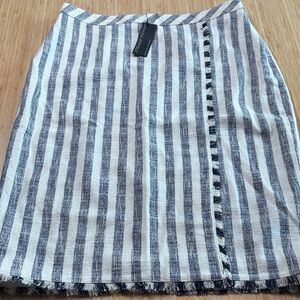 Banana Republic Navy and White Striped Pencil Skirt